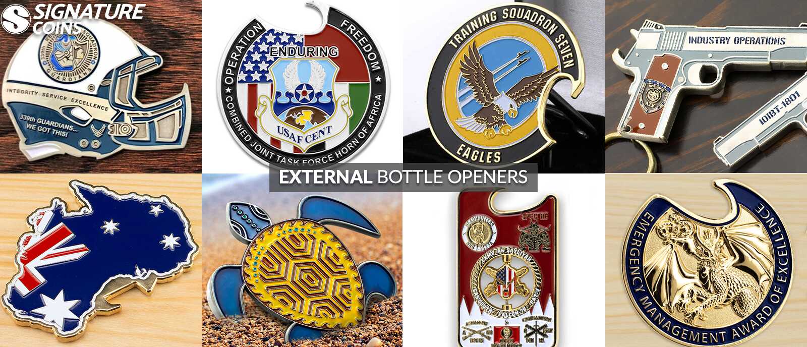 External Bottle Opener Challenge Coins