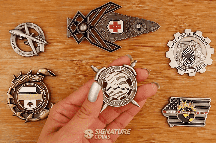 Cut to Shape Challenge Coins