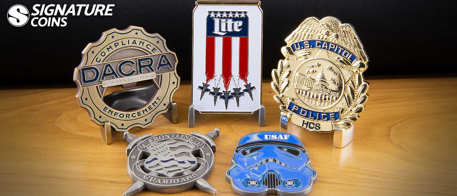 Custom Shaped Corporate and Sheriff Challenge Coins