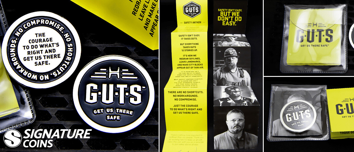 GUTS Safety Challenge Coins with Cardstock