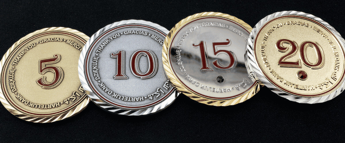 Metal Plating Options for Years of Service Coins