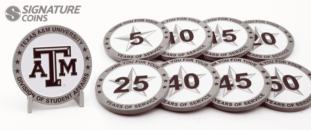 Texas A&M Division of Student Affairs - Years of Service Coins